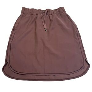 Lululemon Dusty Mauve Athletic Pull-On Mini Skirt with Drawstring Waist